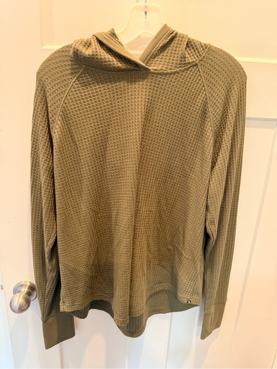 Calvin Klein Jeans Tops - Calvin Klein Jeans Waffle Knit Hoodie Medium Olive Green Thermal Pullover